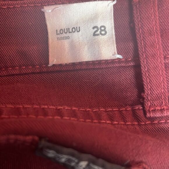 Hudson LouLou tuxedo red skinny jeans with pink stripe 28 - Picture 5 of 5